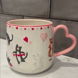 Pet Love Cat Mug with Valentine Heart Handle NWT